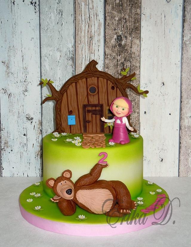 Masha and the Bear - Decorated Cake by Derika - CakesDecor