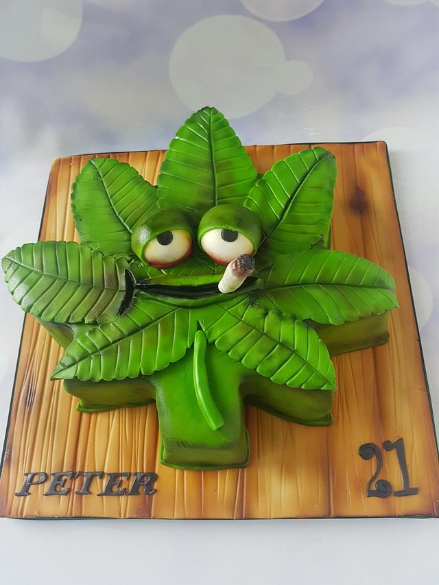 Marijuana Leaf cake - Decorated Cake by Jenny Dowd - CakesDecor