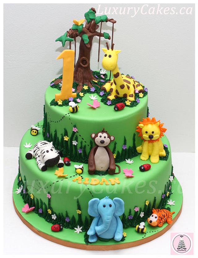 Jungle themed cake Cake by Sobi Thiru CakesDecor