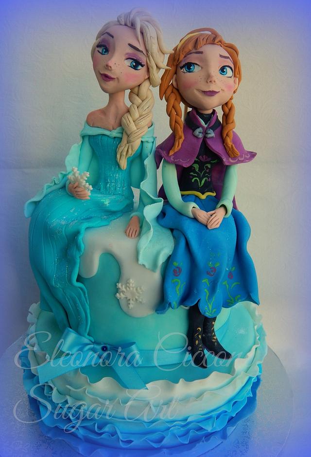 Elsa and Anna - Decorated Cake by Eleonora Ciccone - CakesDecor