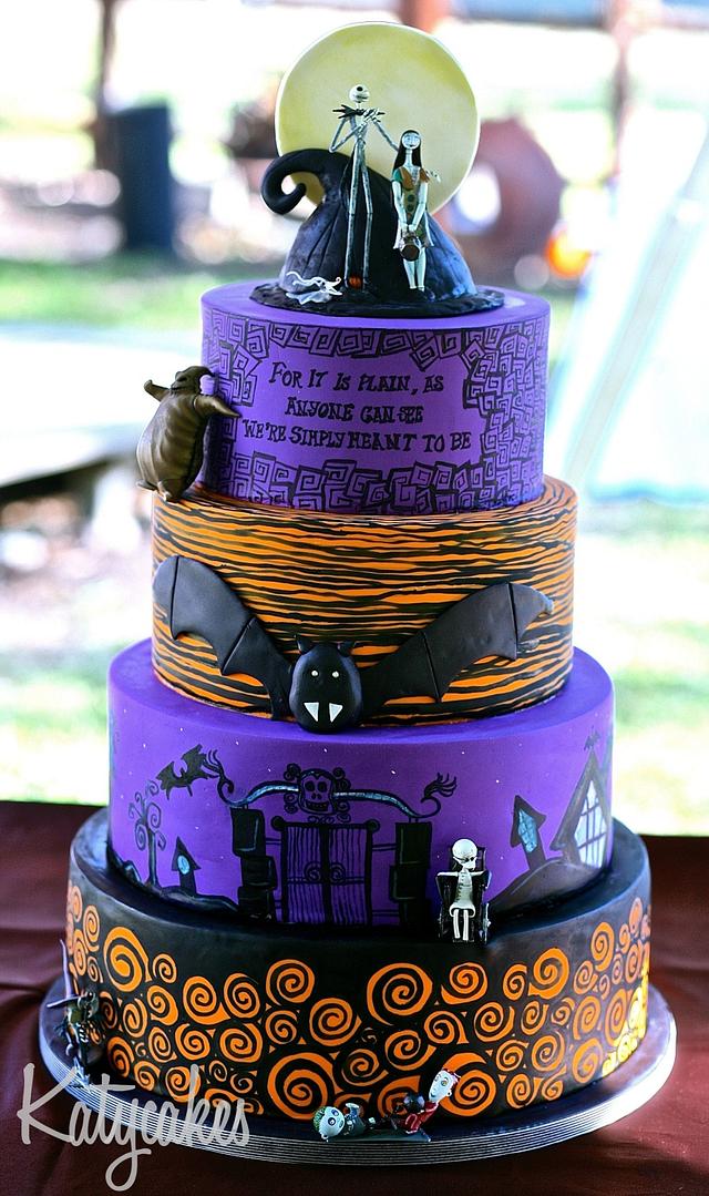 Nightmare Before Christmas Wedding Cake Decorated Cake CakesDecor
