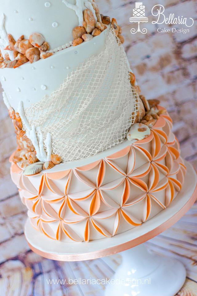 Beach Themed Wedding Cake Cake By Bellaria Cake Design Cakesdecor 1287