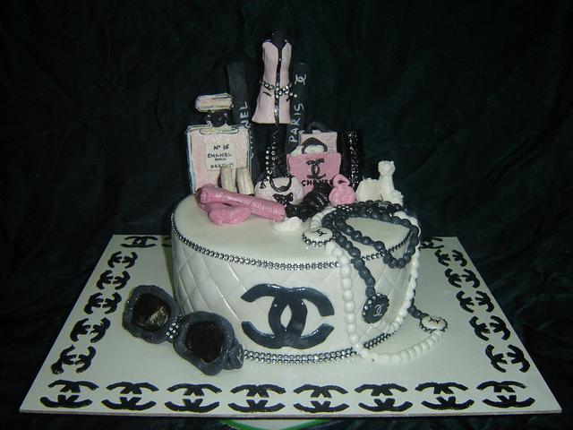 Chanel cake with handmade - Home Sweet Cakes Grayshott