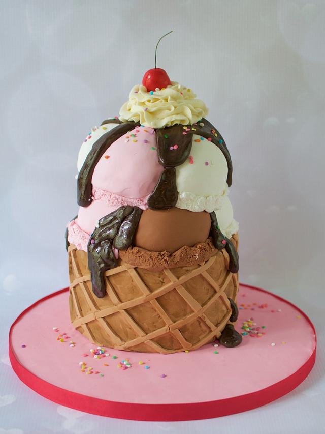 Ice Cream Cake - Decorated Cake by Hello, Sugar! - CakesDecor