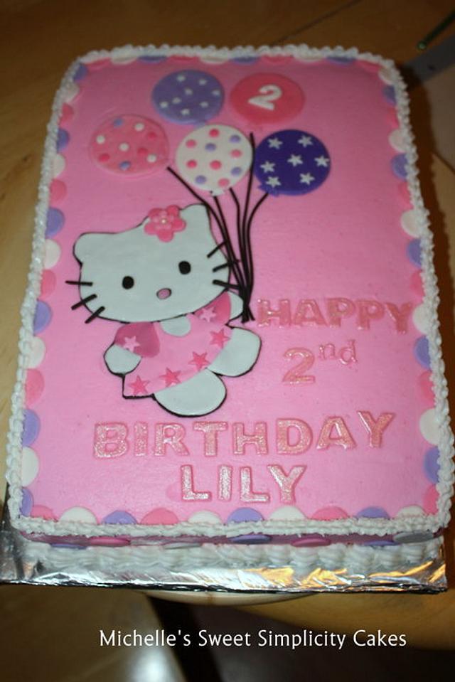 hello kitty 2nd birthday cake