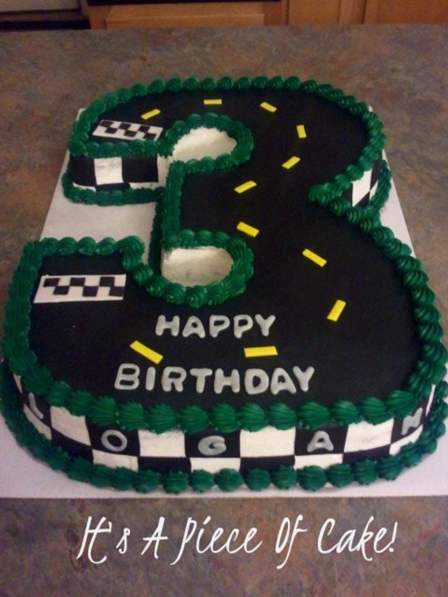 #3 Track for Race Car Cake - Cake by Rebecca - CakesDecor