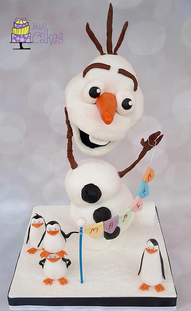 Olaf meets Penguins of Madagascar! - Decorated Cake by - CakesDecor