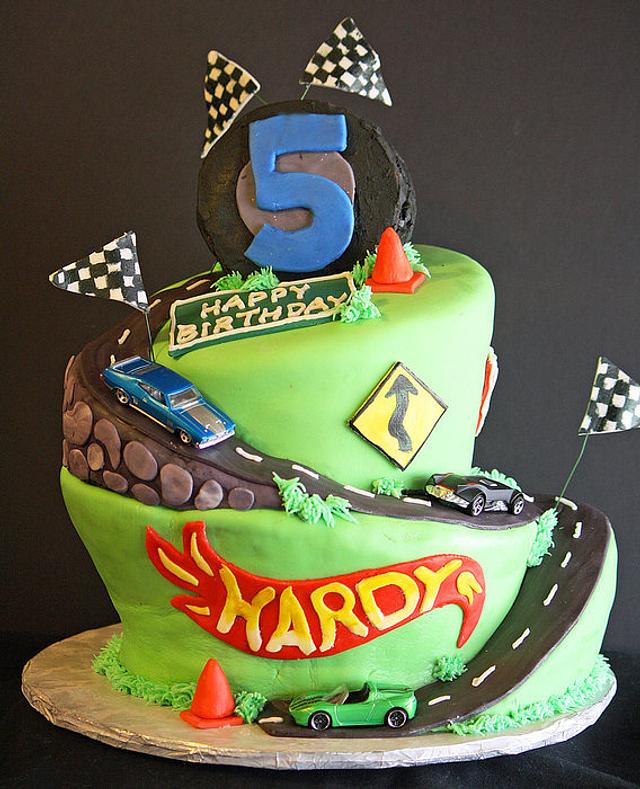 Wonky Hot Wheels Cake - Decorated Cake By Rose Atwater - Cakesdecor