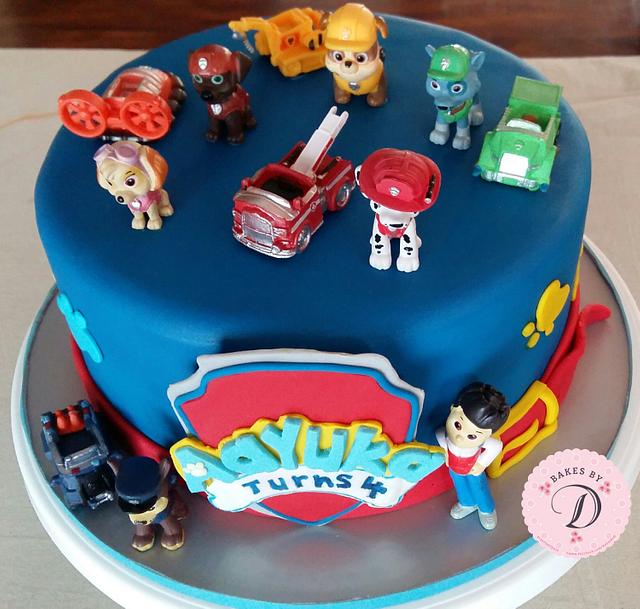 Paw Patrol Cake_ 4th Birthday - Cake by Bakes by D - CakesDecor