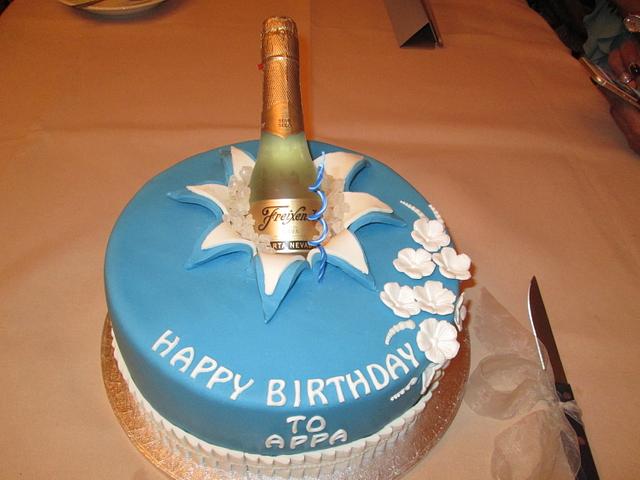 Champagne Birthday Cake - Decorated Cake by Mary - CakesDecor