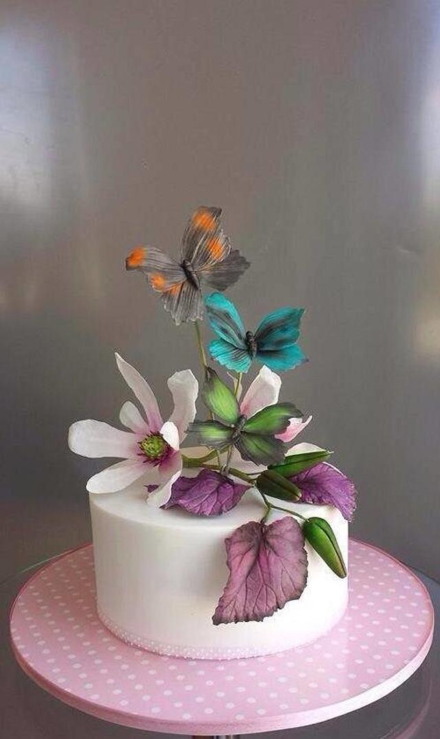 Flowers and Butterfly's - Cake by Unusual cakes for you ...