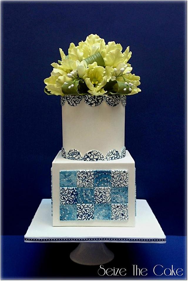 Delft Blue Cake - Decorated Cake by Seize The Cake - CakesDecor