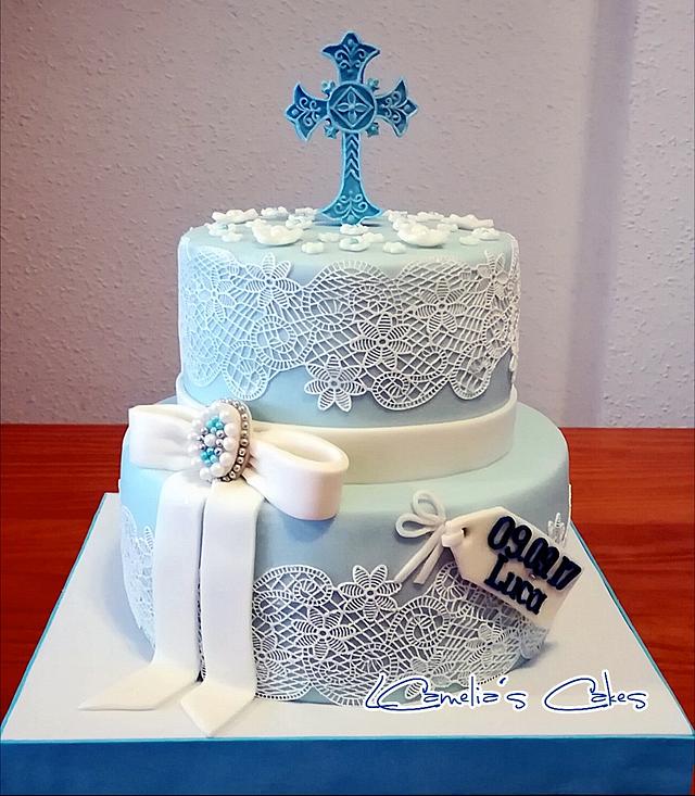 CHRISTENING CAKE for LUCA - Decorated Cake by Camelia - CakesDecor