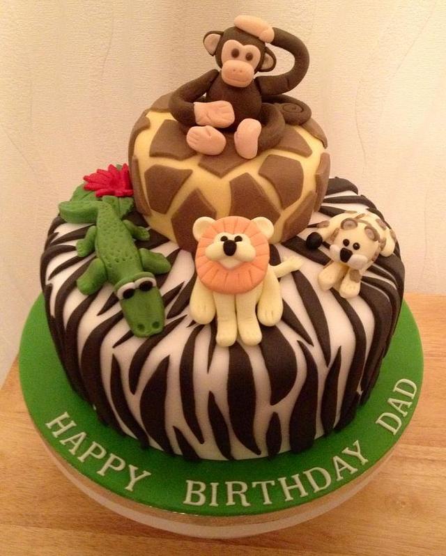 safari animals cakes