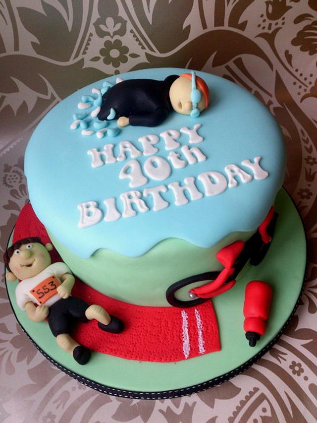 Triathlon Cake Decorated Cake By Dollybird Bakes Cakesdecor