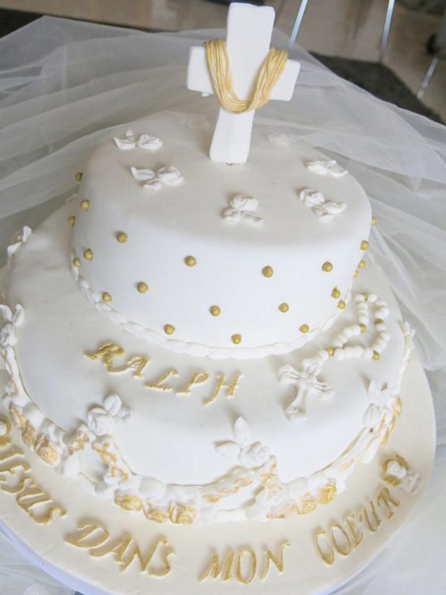 Communion cake. - Decorated Cake by Sugar&Spice by NA - CakesDecor