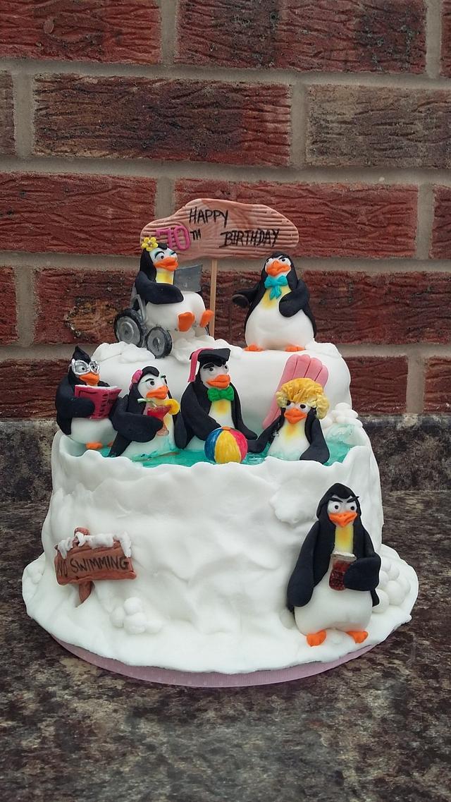 Penguin pool party - Decorated Cake by Karen's Kakery - CakesDecor