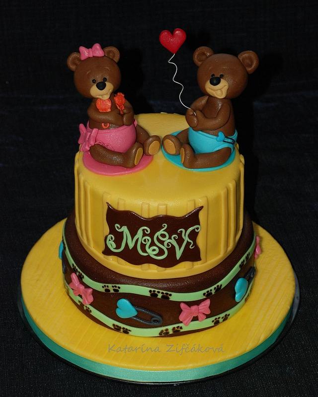 teddy bears for twins - Decorated Cake by katarina139 - CakesDecor