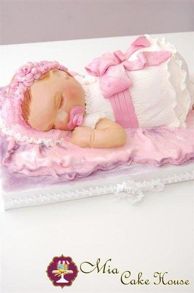 Baby Girl Cake - Decorated Cake by Sheila - CakesDecor