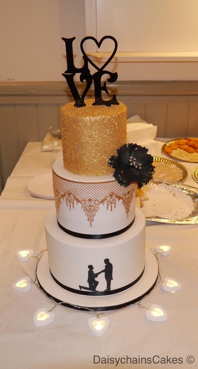 Engagement cake - Cake by Daisychain's Cakes - CakesDecor