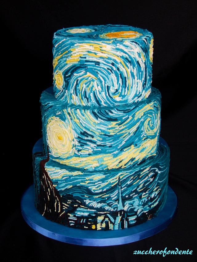 Van Gogh cake - The starry night - Decorated Cake by - CakesDecor