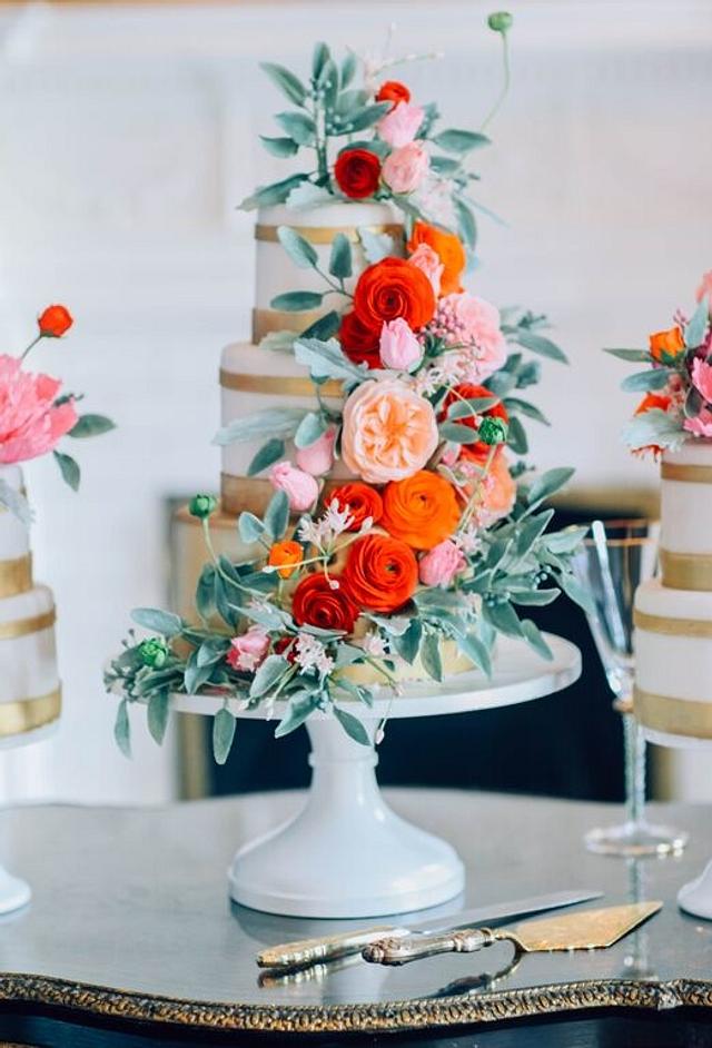 Sugar Flower Wedding Cake Trio I The Mischief Maker