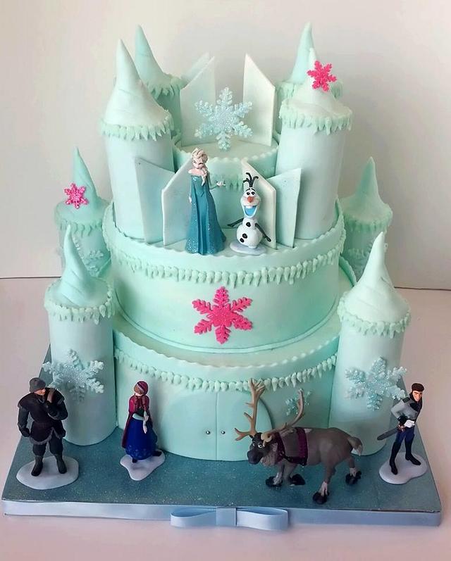 Frozen Castle Birthday Cake - Decorated Cake By - Cakesdecor