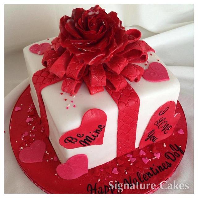 A Red Valentine Heart Cake - Mohali Bakers