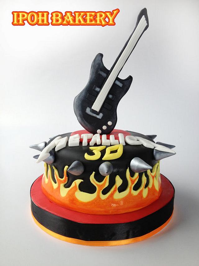 Metallica Gitar cake - Decorated Cake by William Tan - CakesDecor