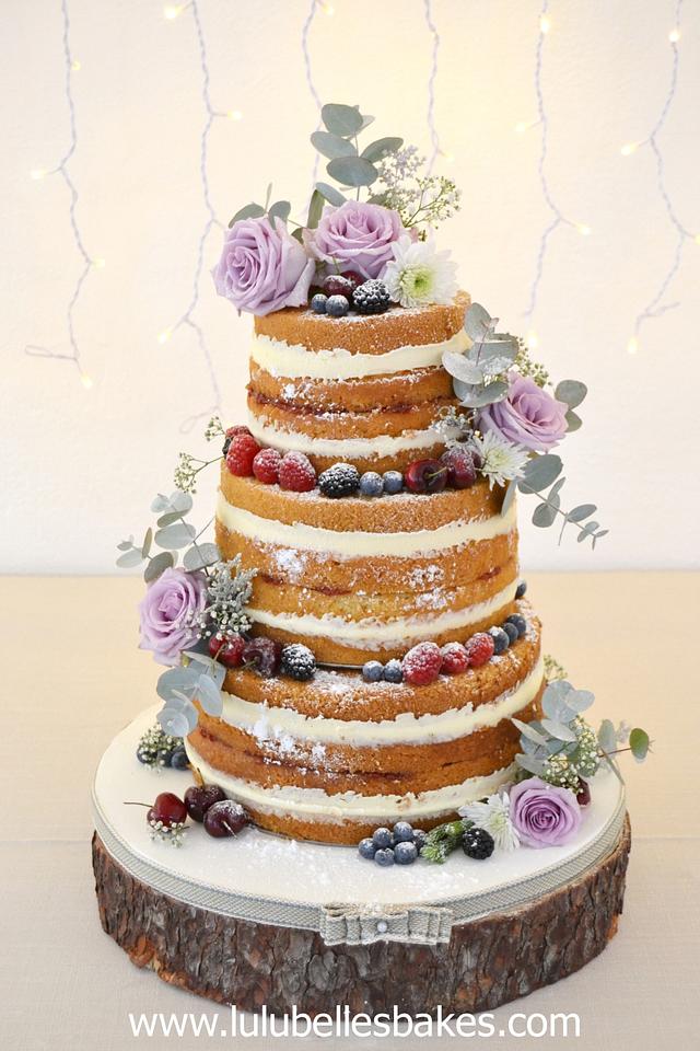 Naked Wedding Cake Decorated Cake By Lulubelle S Bakes Cakesdecor