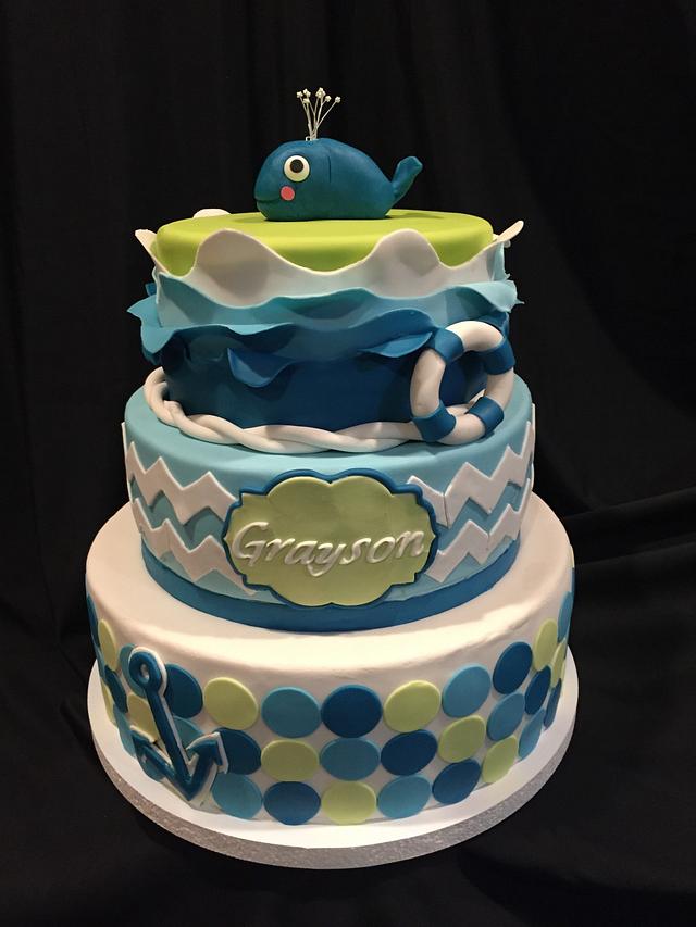 A whale of a baby shower! - Decorated Cake by skirt - CakesDecor