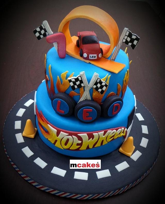 Hot Wheels Themed Cake - Decorated Cake by M Cakes by - CakesDecor