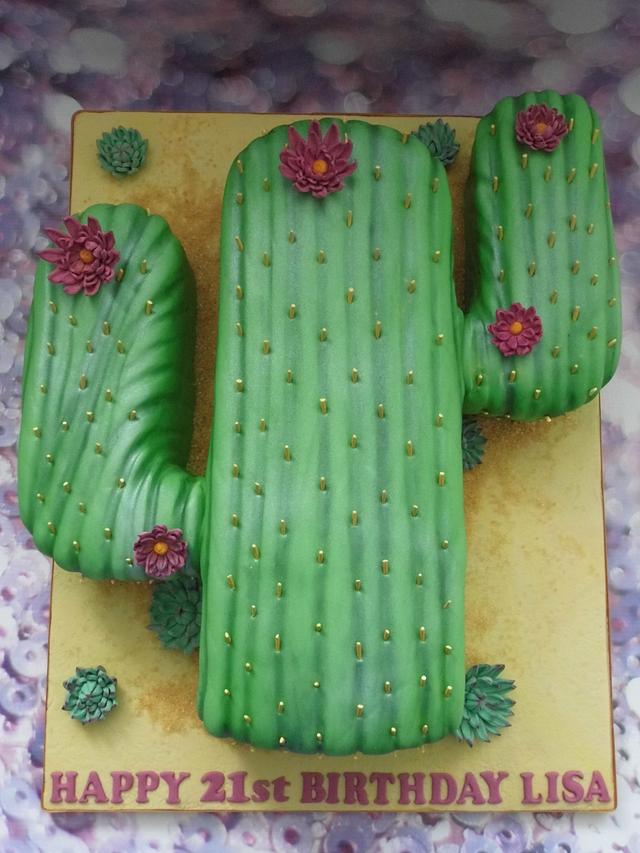 Cactus cake. - Decorated Cake by Karen's Cakes And Bakes. - CakesDecor