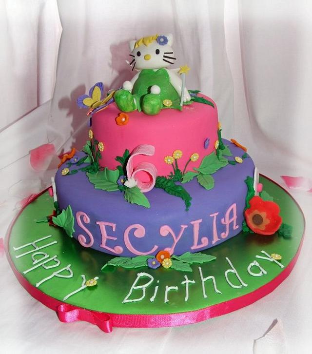 Hello Kitty/ Tinkerbell cake