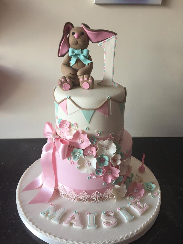 Cute rabbit 1stbirthday cake - Decorated Cake by - CakesDecor