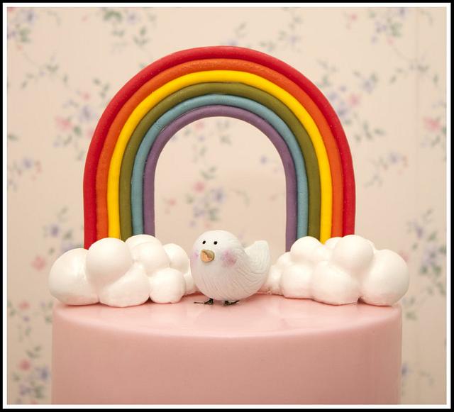 Rainbow Baby Shower Cake