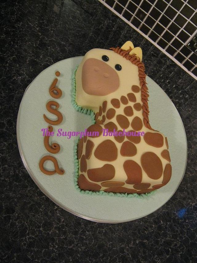 Giraffe Number 1 Cake - Decorated Cake by Sam Harrison - CakesDecor