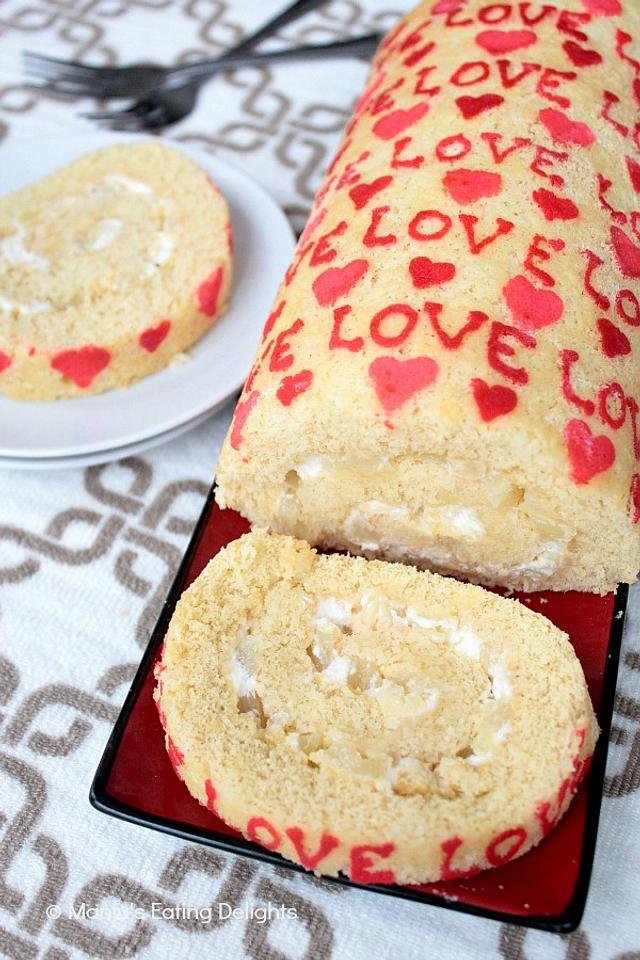 Patterned Swiss Roll Cake With Pineapple And Fresh Cream Cakesdecor