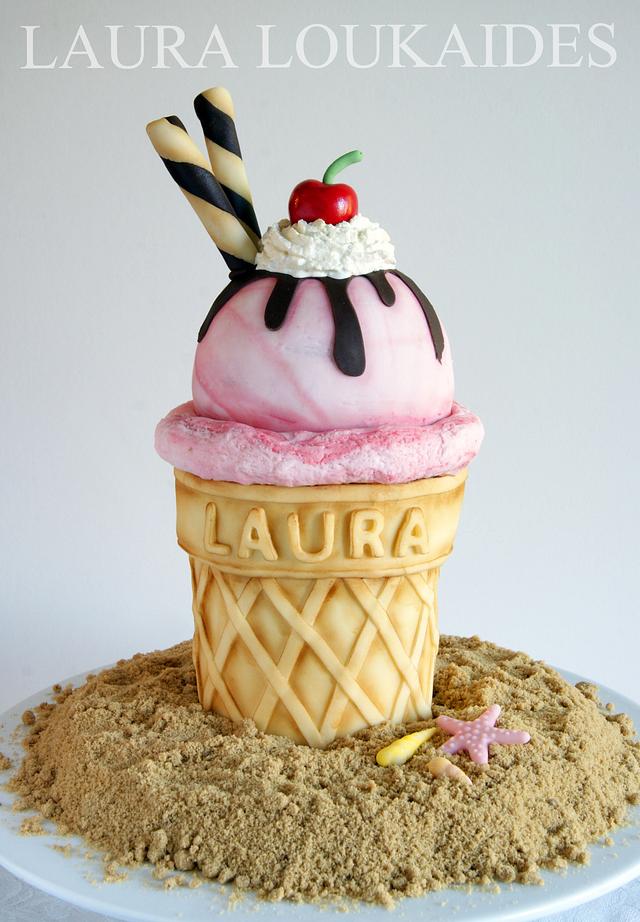 Giant Ice Cream Cake - Decorated Cake by Laura Loukaides - CakesDecor