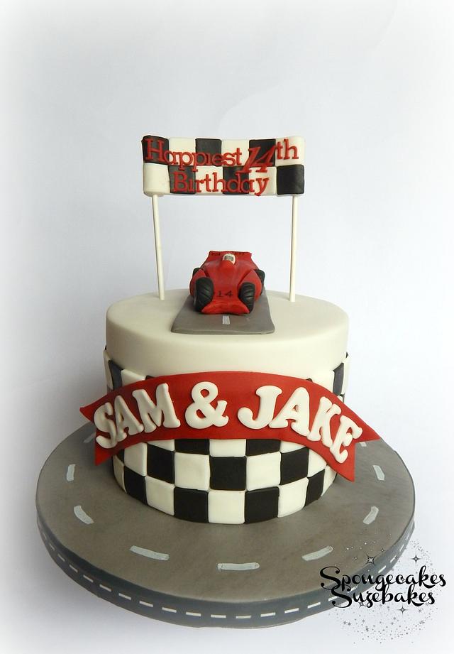 Racing Car Cake - Decorated Cake by Spongecakes Suzebakes - CakesDecor