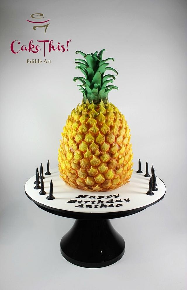 Pineapple Birthday Cake - Decorated Cake by Cake This - CakesDecor