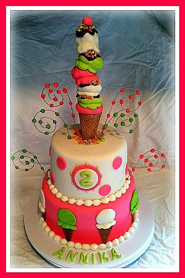 Ice Cream Birthday Cake Decorated Cake By Angel Rushing Cakesdecor 