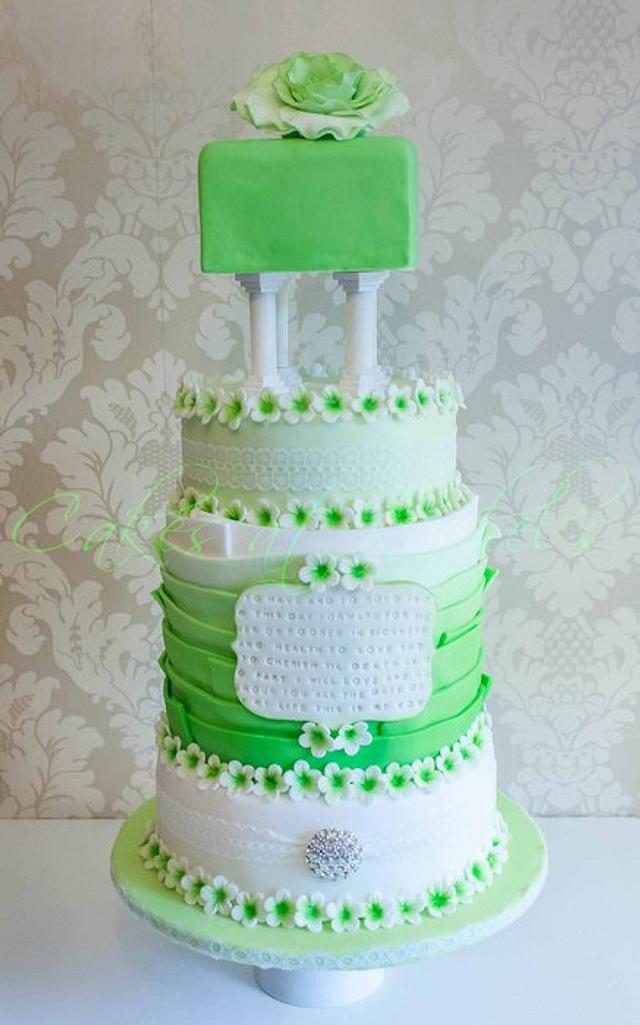Emerald Green Wedding Cake Cake by Rachel CakesDecor