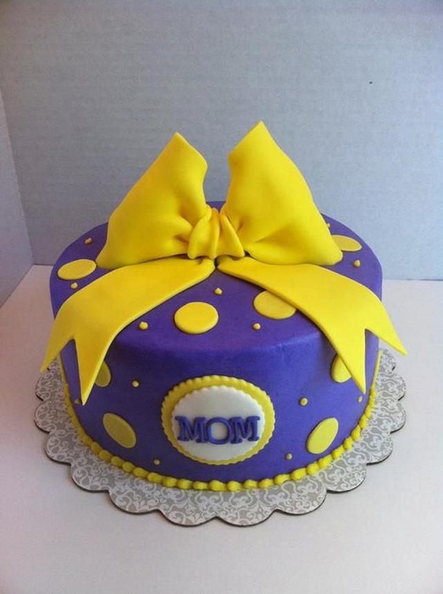 Purple and Yellow Birthday cake - Cake by Christie's - CakesDecor