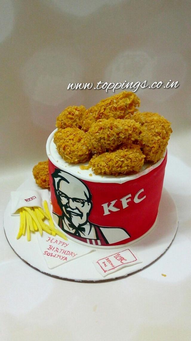 KFC bucket cake Decorated Cake by toppings CakesDecor