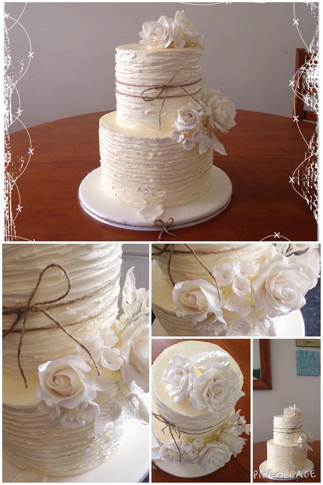 Rustic Style Wedding Cake Cake By Jules Buxton Cakesdecor