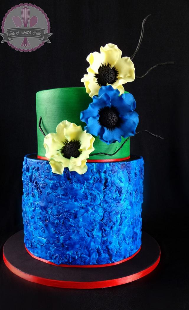 Blue and Green Birthday cake Cake by Have Some Cake
