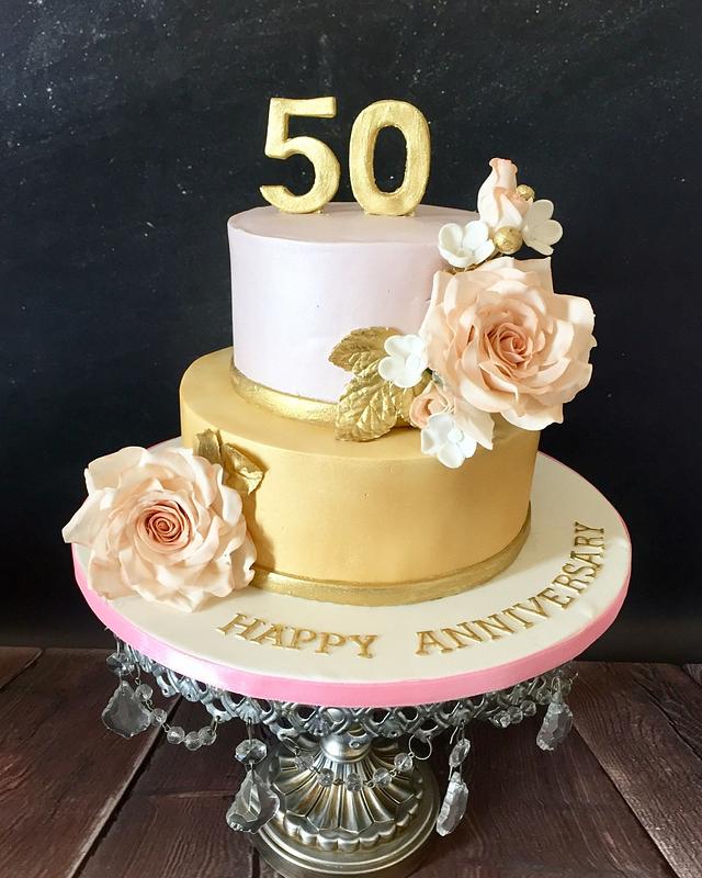 Golden Anniversary - Decorated Cake by Seema Tyagi - CakesDecor