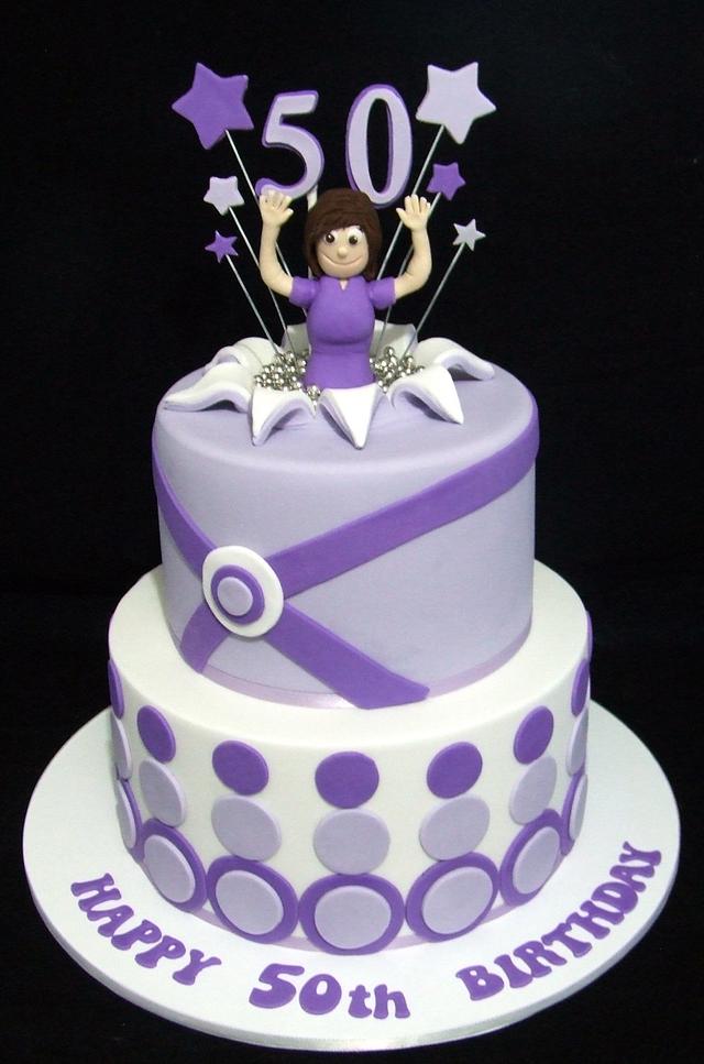 Purple 50th - Cake by Cake A Chance On Belinda - CakesDecor