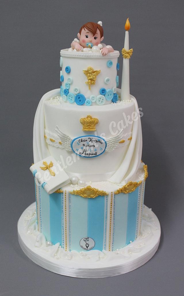 Baby Baptism - Decorated Cake by Gentlemen's Cakes - CakesDecor